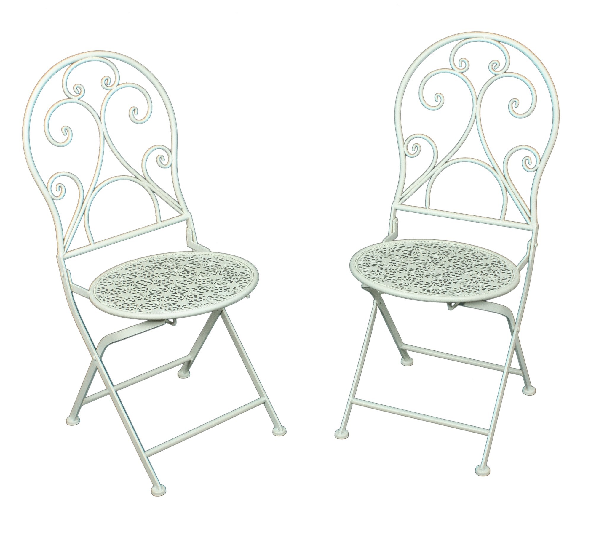 2er Set Metall Klappstuhl Balkon Stuhl Stühle Garten Balkon Vintage Landhaus