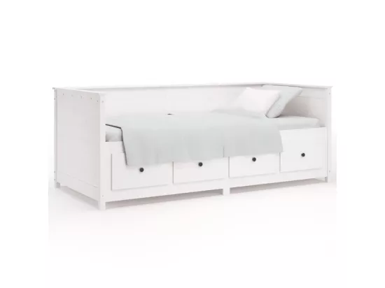 Lit de jour sans matelas blanc 80x200 cm bois de pin massif