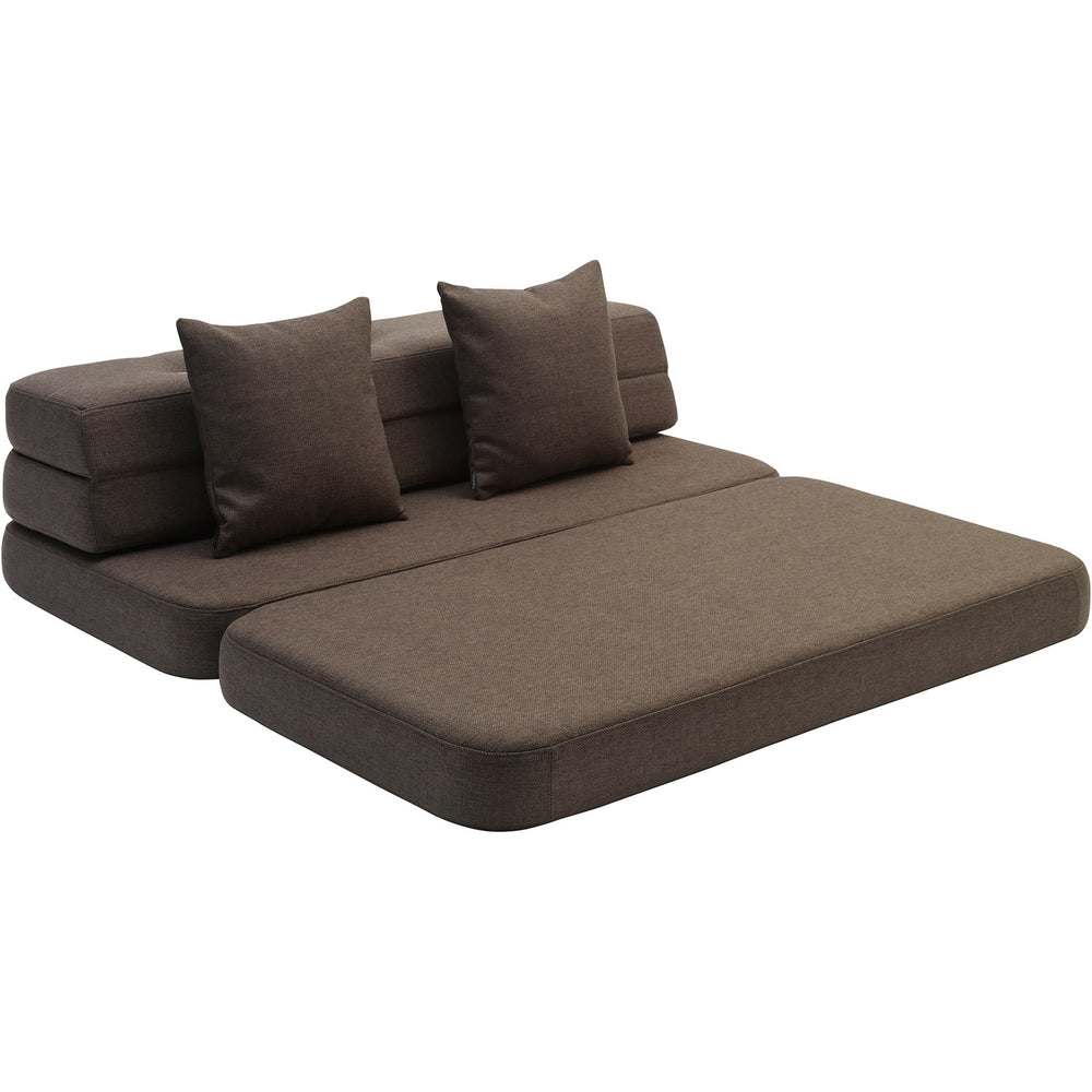 Køb by KlipKlap 3 Fold Sofa Brown With Sand KK XL Soft 140 Cm