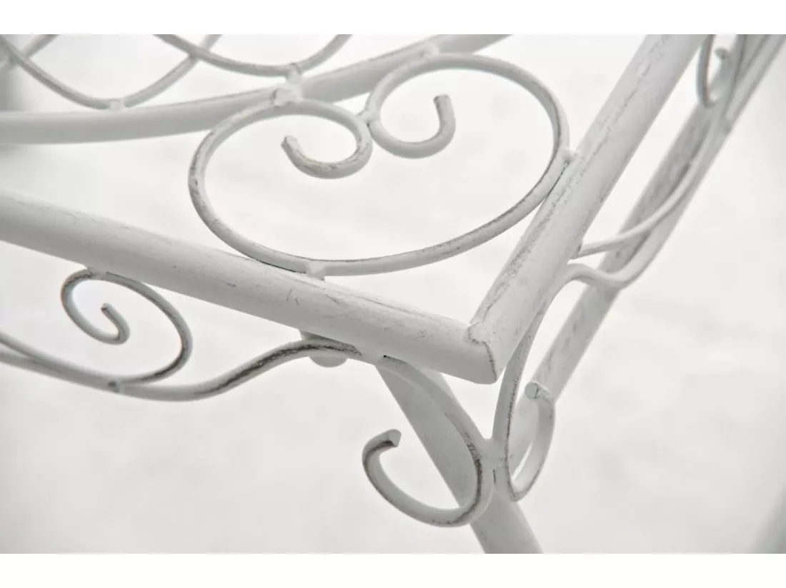 Table d'appoint de jardin - carré - Métal - 49 x 45 cm - Blanc antique - Zarina
