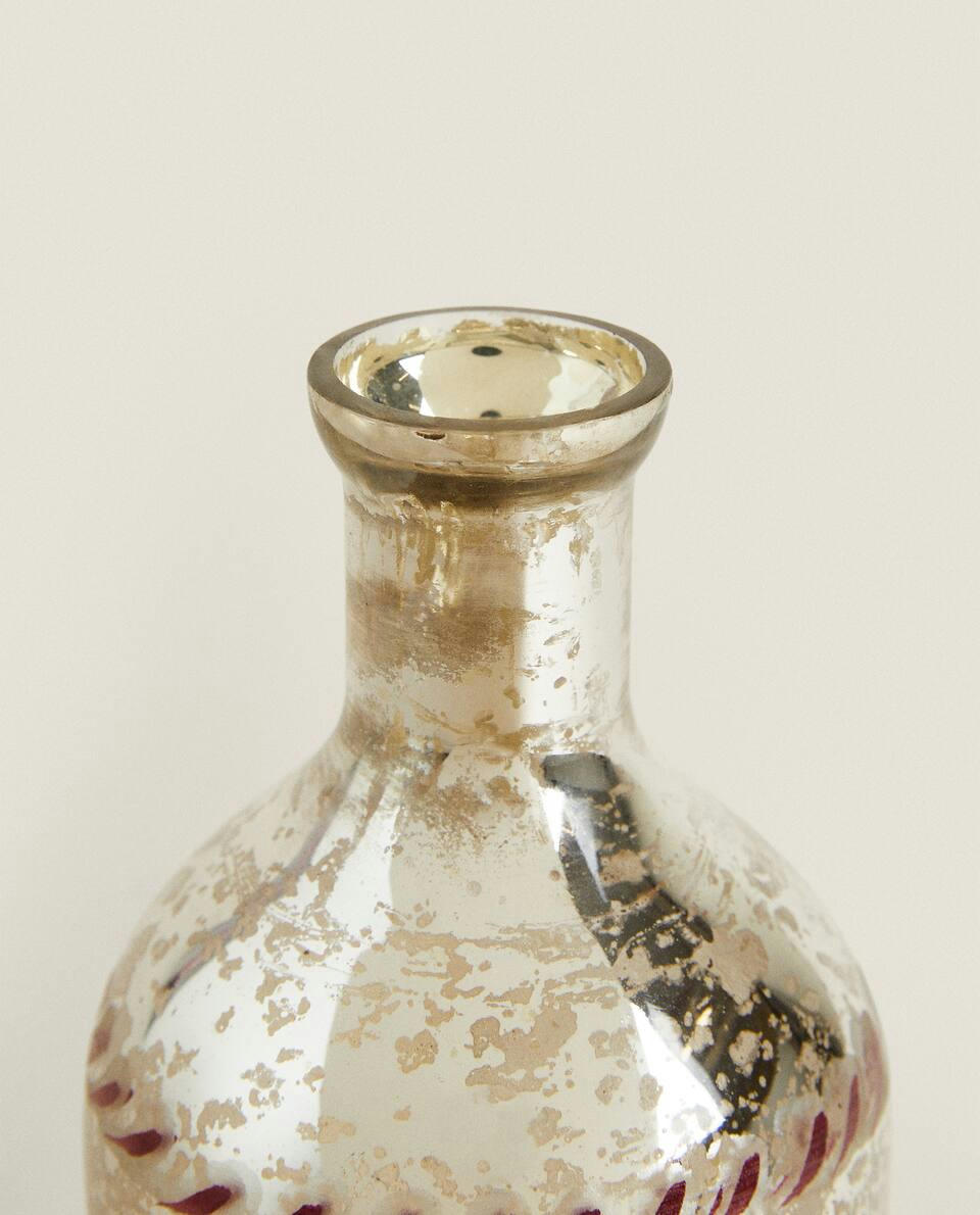 VASO DE VIDRO COM FLORES DE NATAL