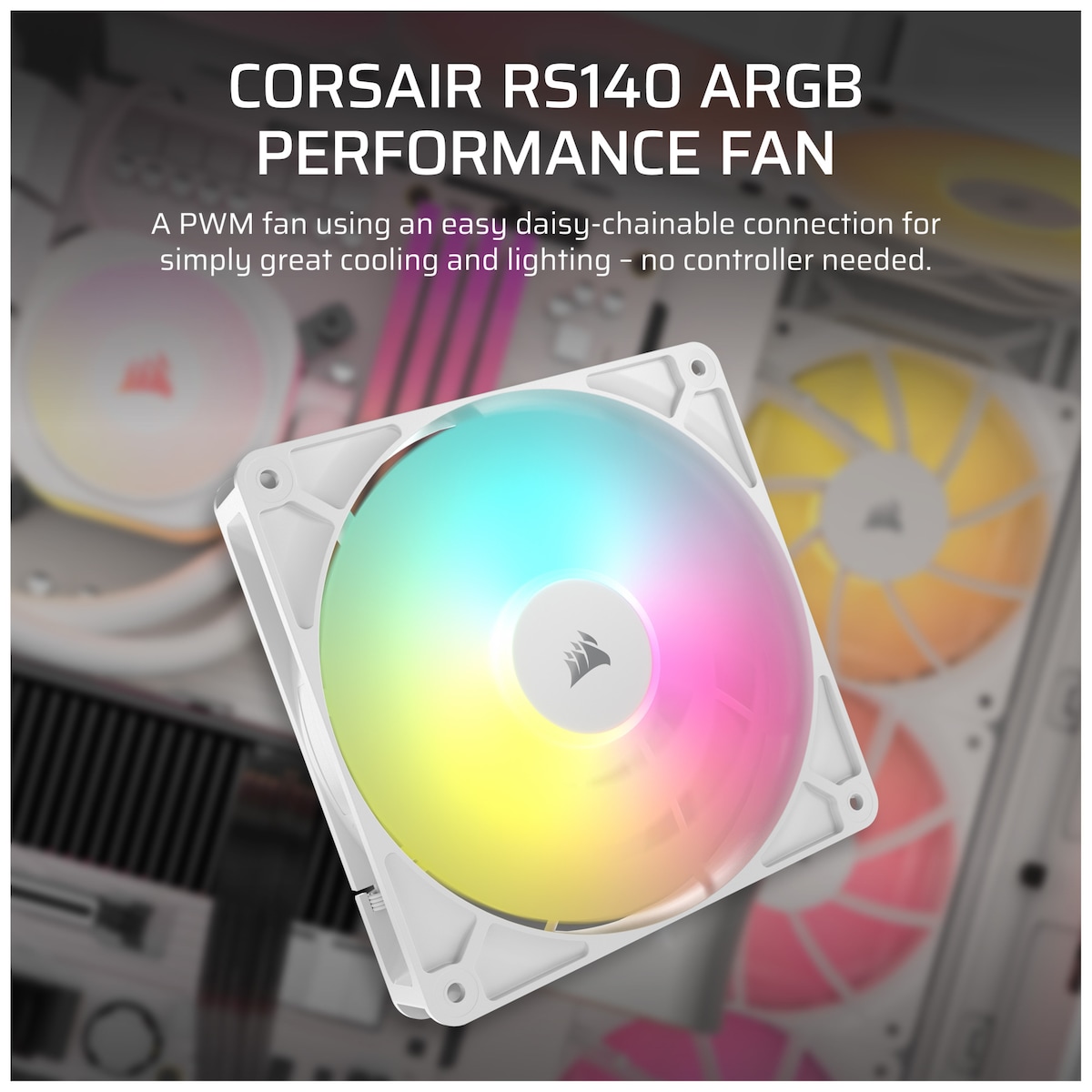 Corsair RS140 ARGB 140mm PWM vifte (hvit)