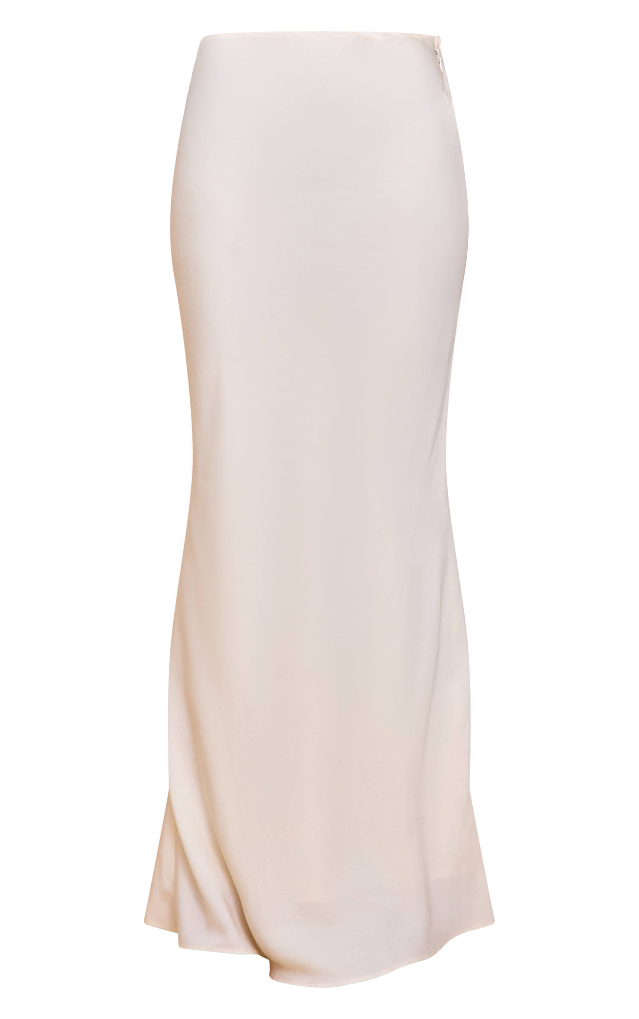 Ecru Jupe Longue En Tencel