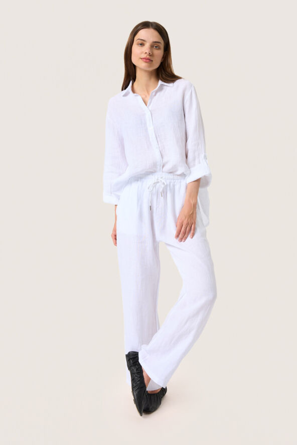 Soaked in Luxury SLAuran Pants - 100% Linen Whisper white