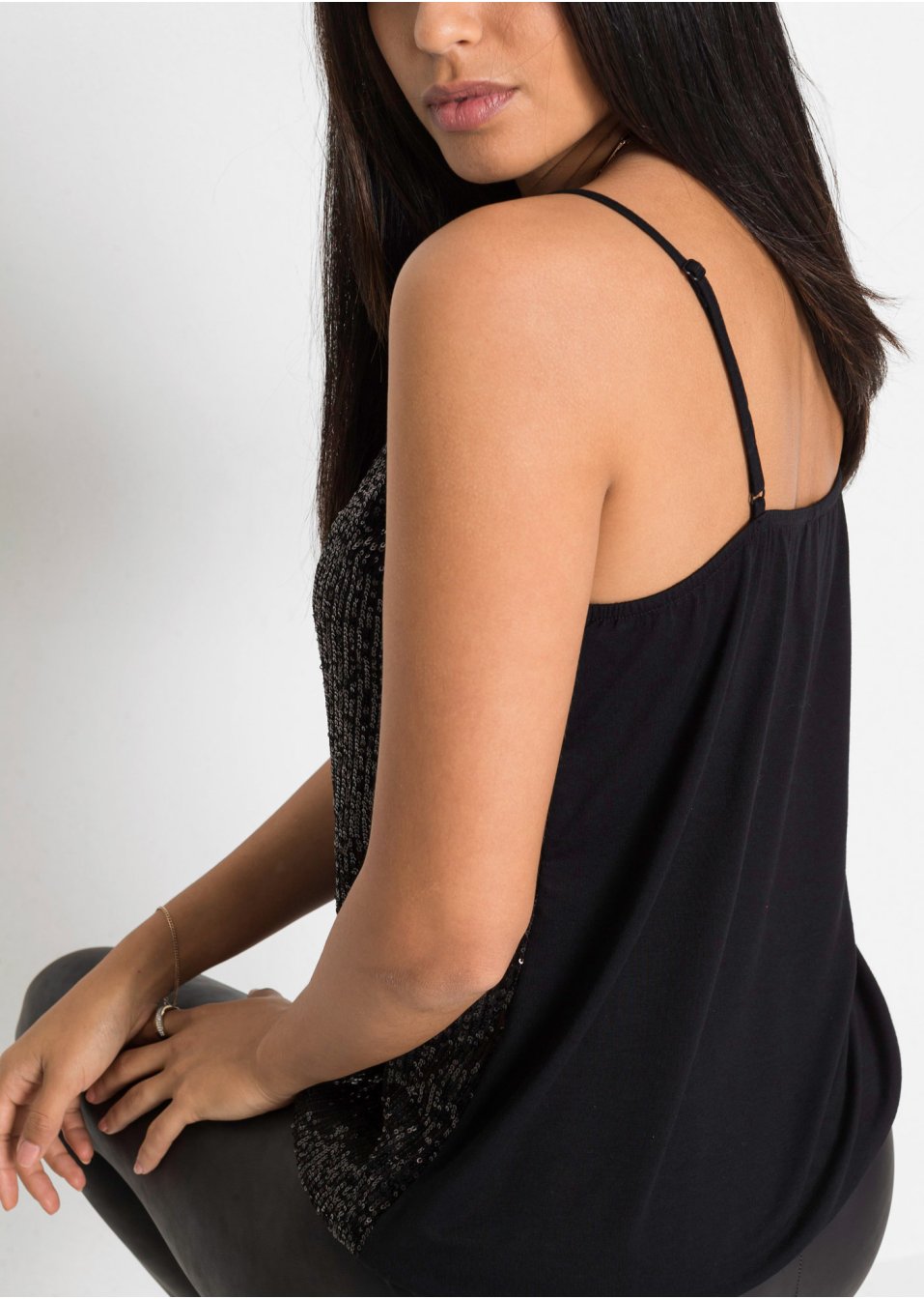 Top en jersey à paillettes