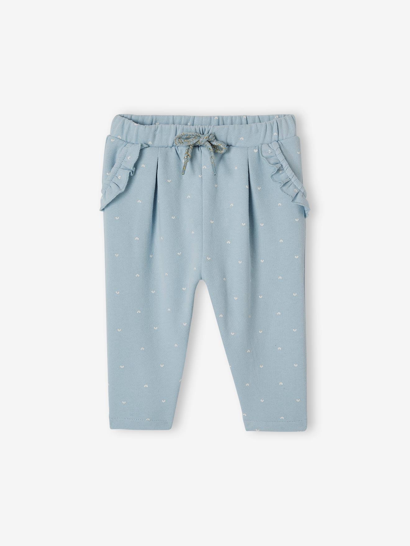 Calça de lã azul claro para bebê menina