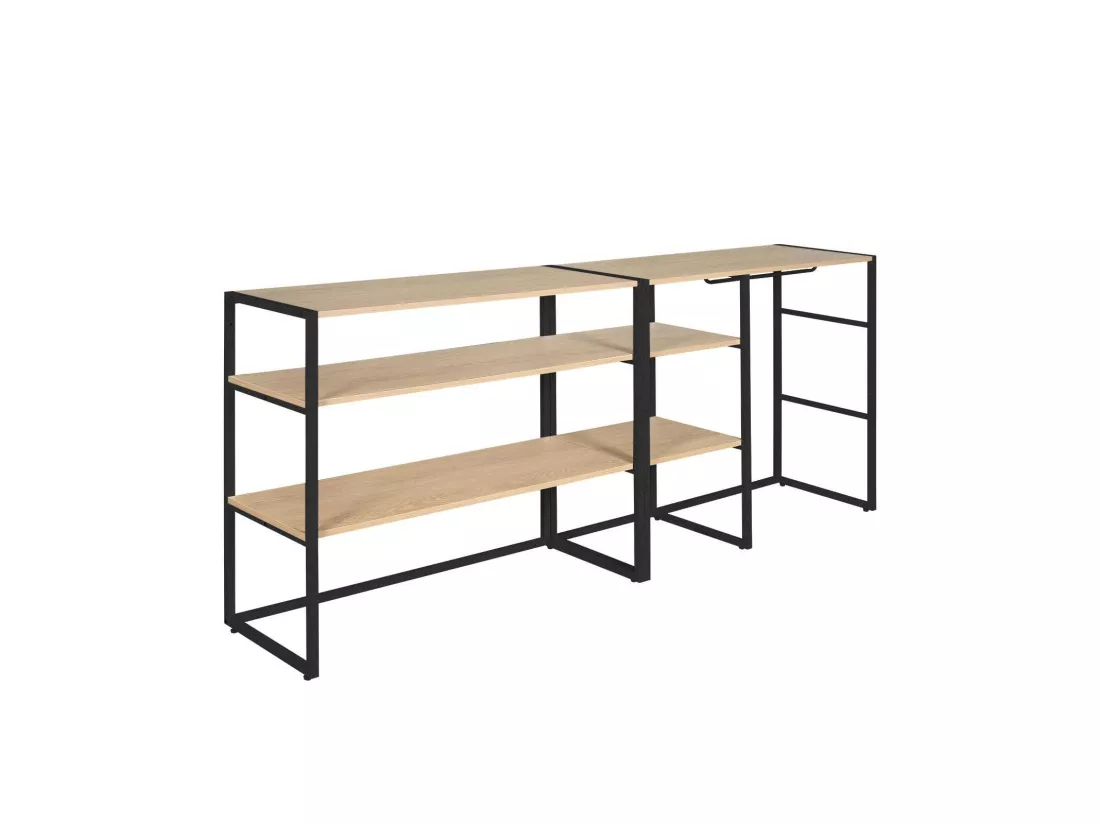 Portants vêtements sous combles modulables noirs - Lot de 2