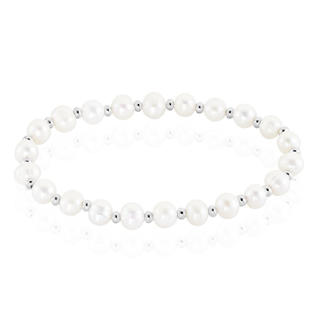 Bracelet Elastiqué Argent Sidel Perles De Culture