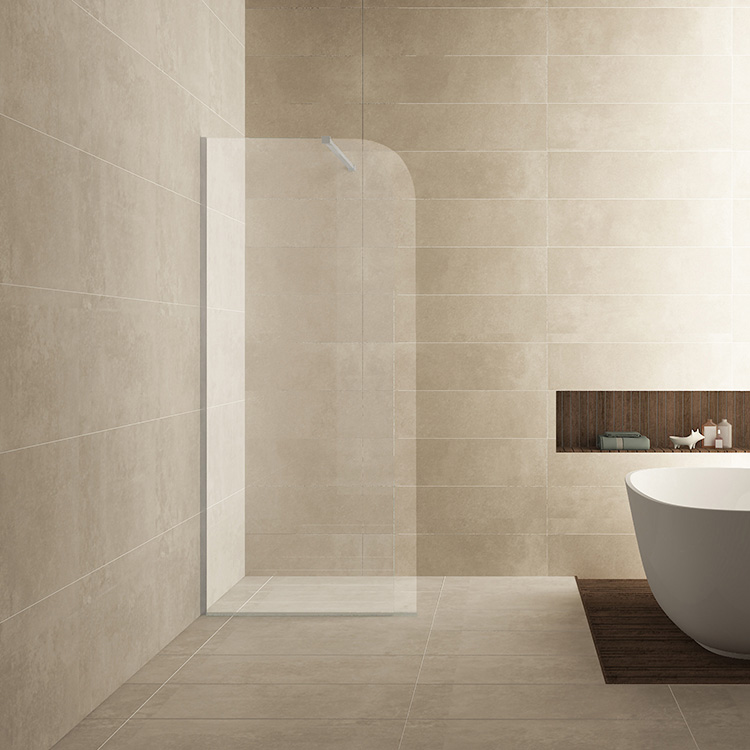 Mueller Curvello afgeronde glaswand 80x200cm met helder glas anti-kalk