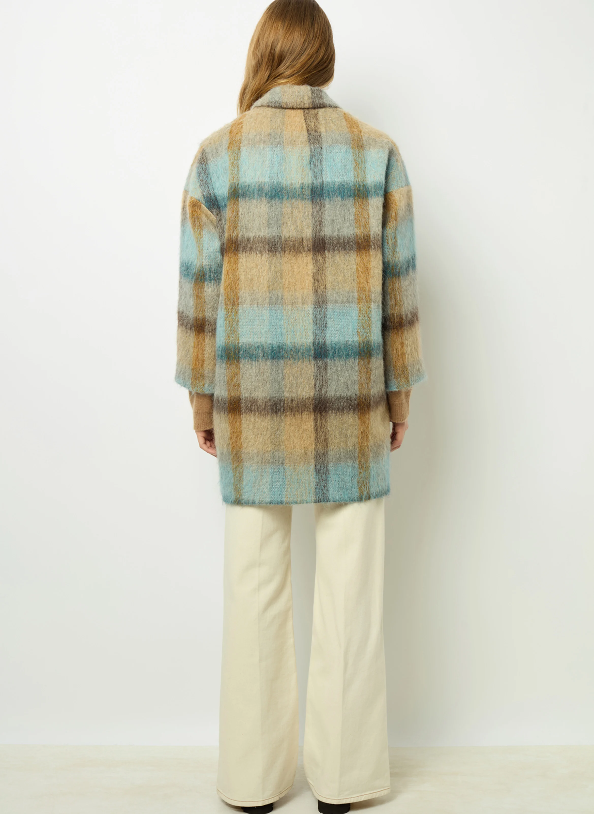 LEONILLE - Manteau col tailleur en laine mélangée | Beige