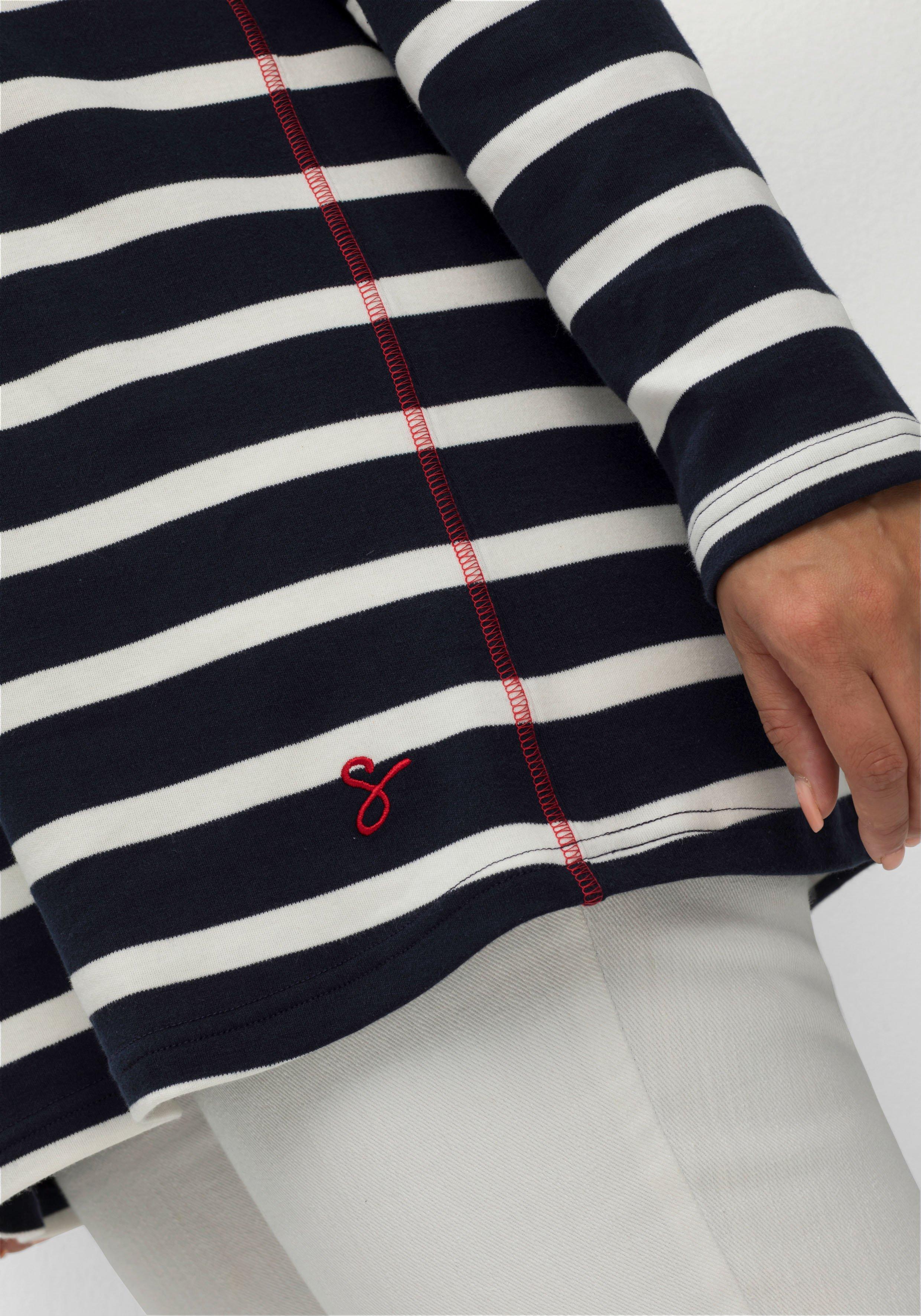 Gestreiftes Langarmshirt mit Kapuze