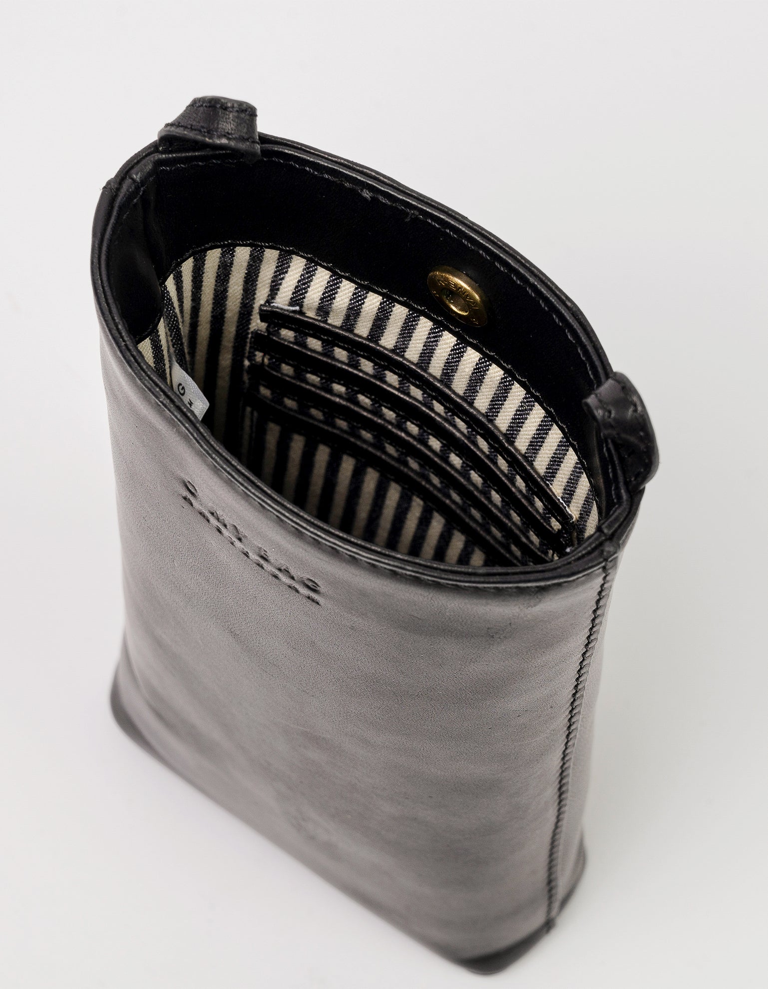 Charlie Phone Bag - Black Classic Leather