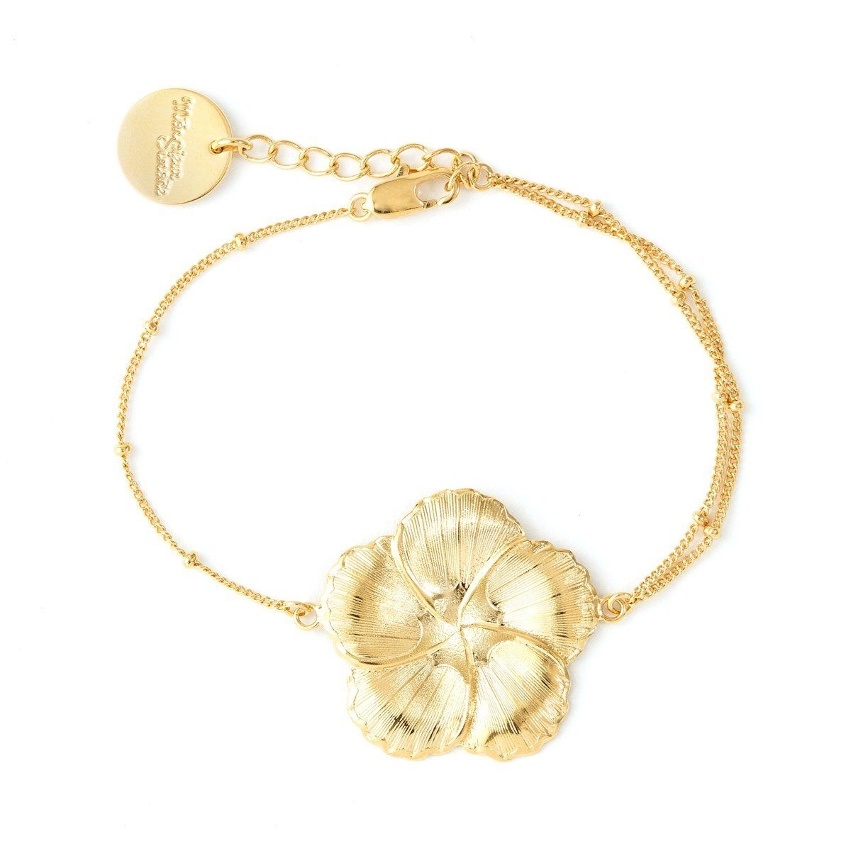 bracelet fleur doré à l'or fin - HÉLIOS