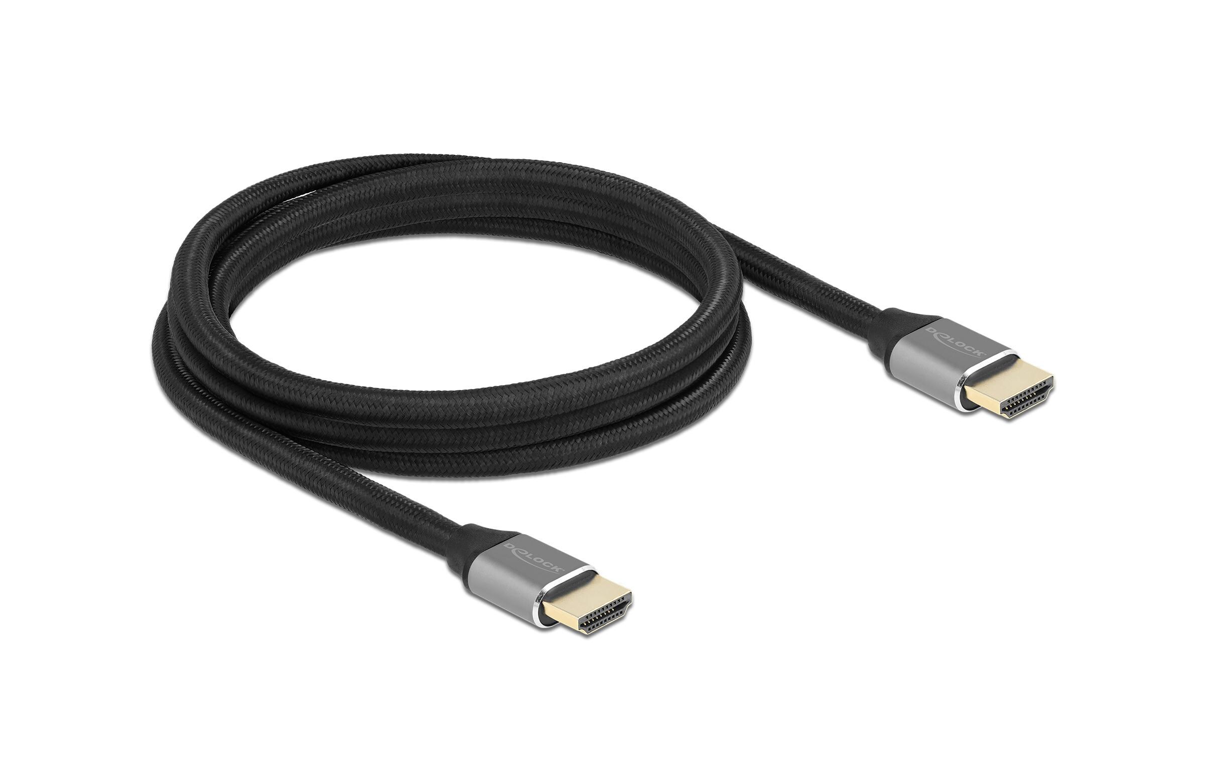 Kabel 8K 60Hz HDMI - HDMI, 2 m, GrauDelock Ultra High Speed HDMI Kabel 48 Gbps 8K 60 Hz grau 2 m zertifiziert