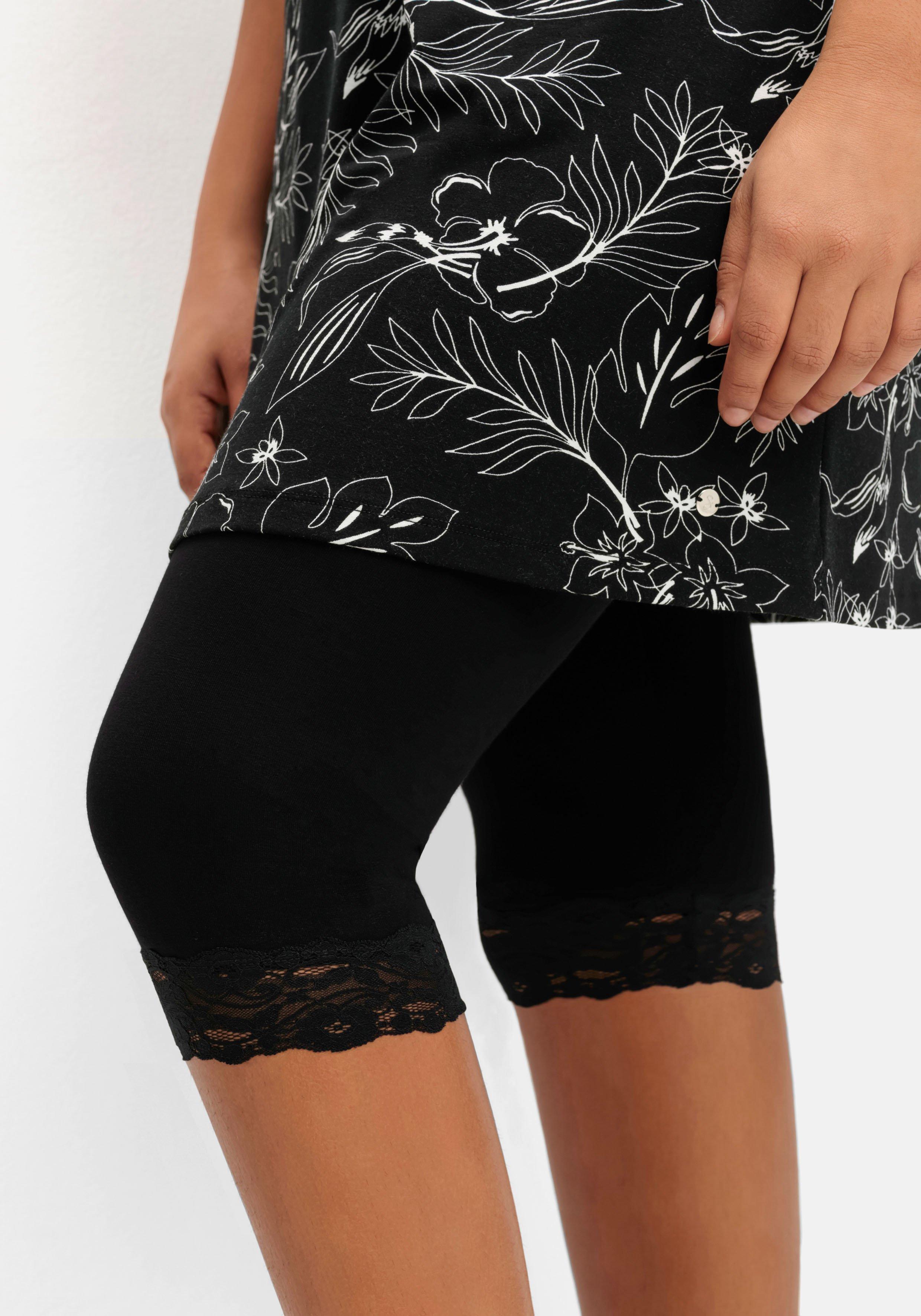 Set aus floralem Jerseyshirt und 3/4-Leggings