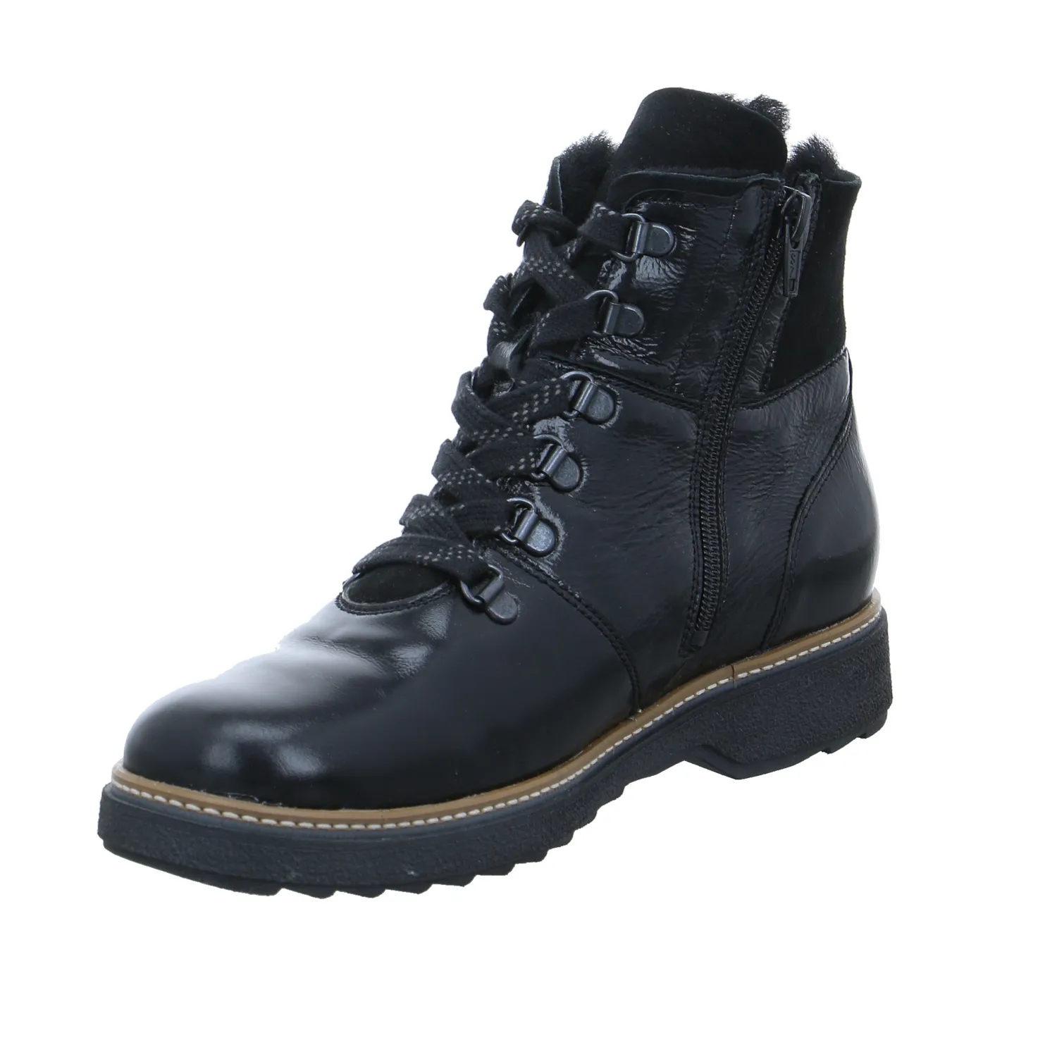 WALDLÄUFER Comfort-Boot Schwarz Leder  mit Wechselfussbett