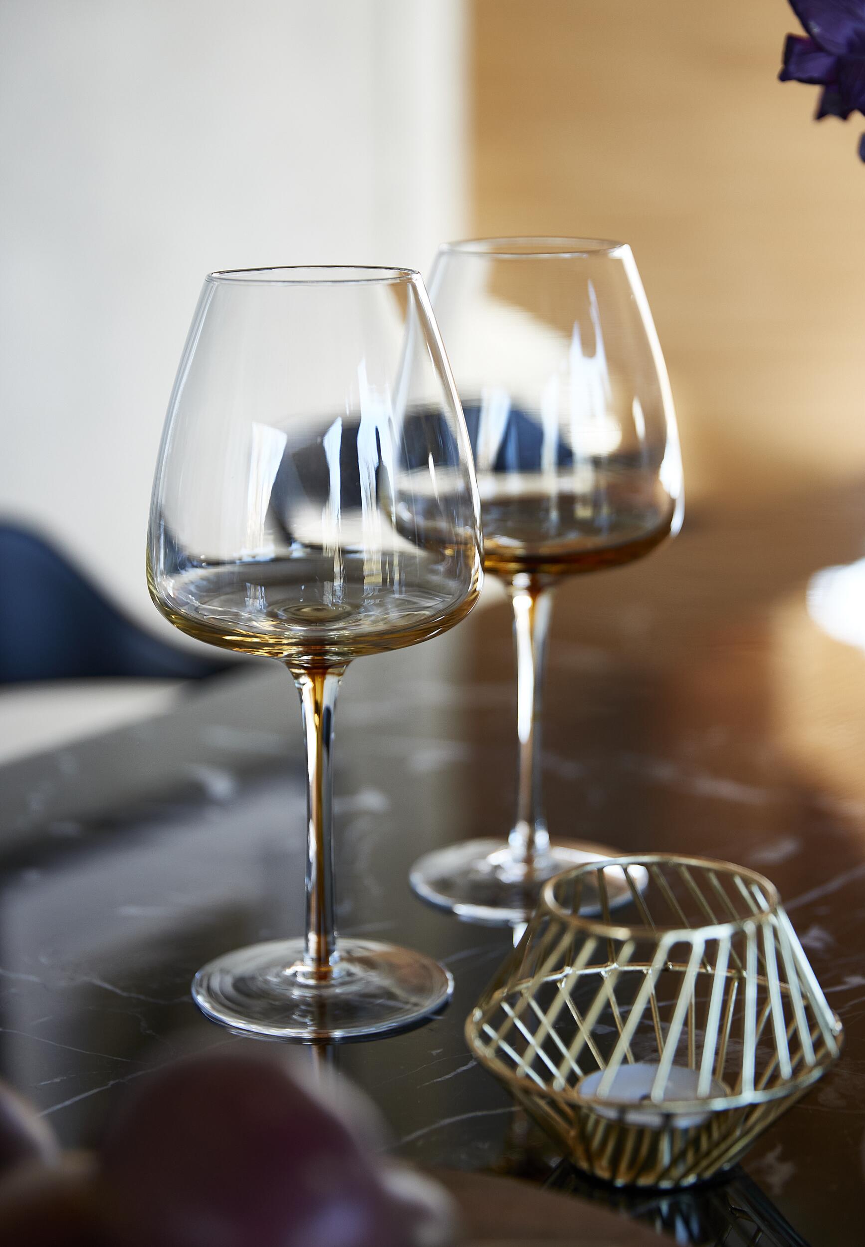 Amber Hvidvinsglas 4 stk i æske