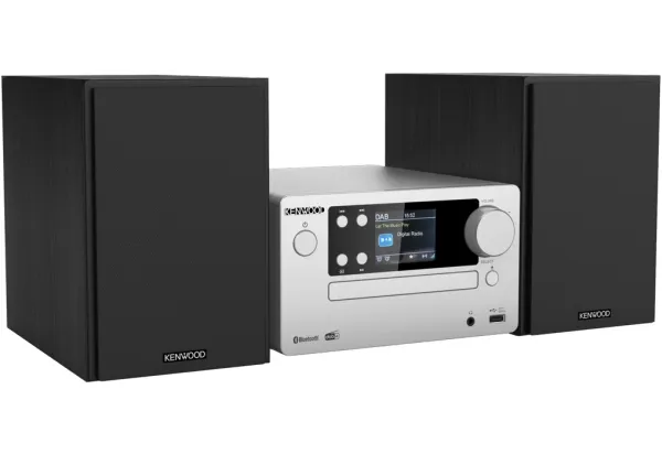 Kenwood Electronics M-725DAB-S, Home audio micro system, Sort, Sølv, 50 W, 2-vejs, 75 dB, 10%