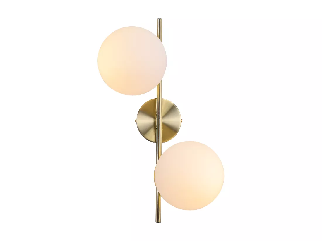 NETTLIFE Applique murale d'intérieur dorée - E27, éclairage mural, 2 ampoules (source de lumière non incluse)