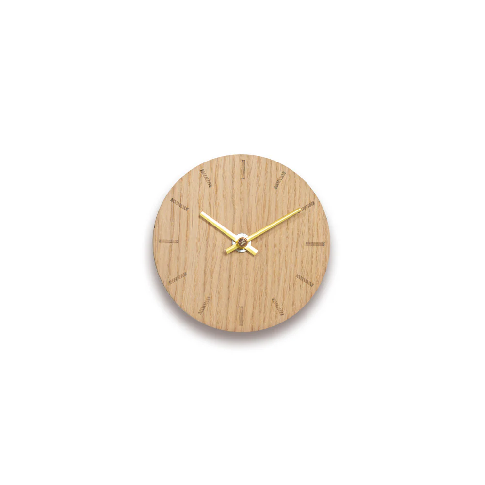 Hemverk  Ur, Lys Eg - Ø12 cm.