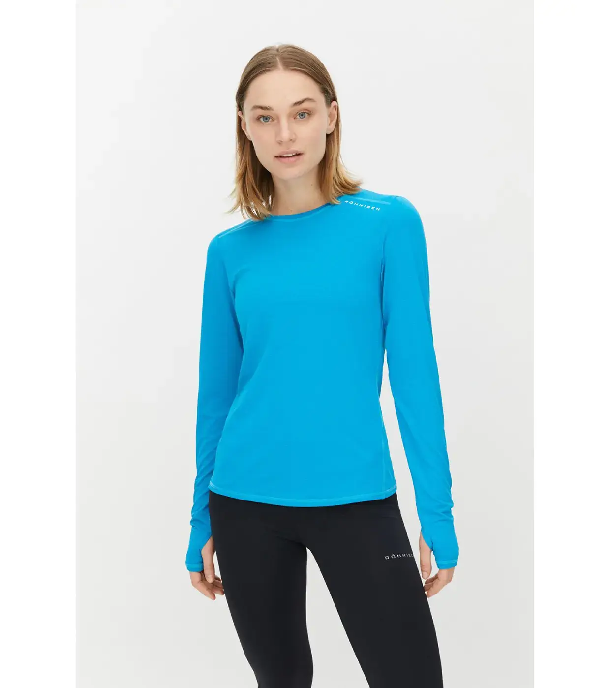 Röhnisch Jacquard Hardloopshirt Lange Mouwen Blauw Dames