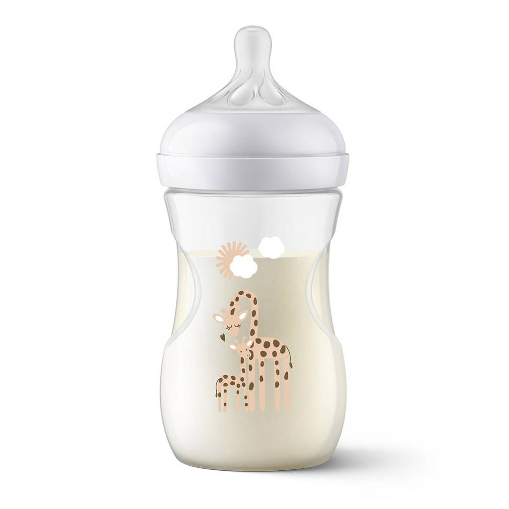 Voorkeur voor oude speenNatural Response Babyfles Giraffe 260 ml 1M+ Snelheid 3-speen SCY903/66
