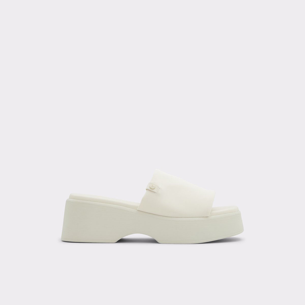 Yassu White Textile Stretch Women Platform sandals