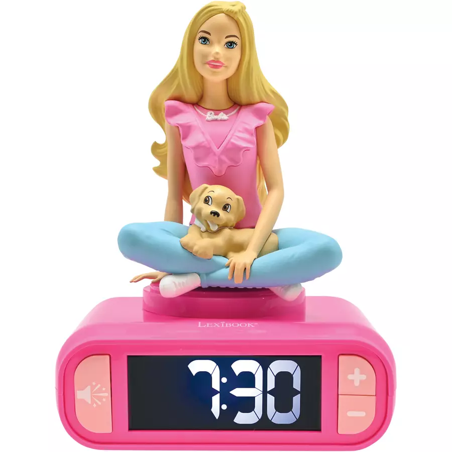 LEXIBOOK Barbie Wecker mit 3D Nachtlicht-Figur und besonderen Klingeltönen