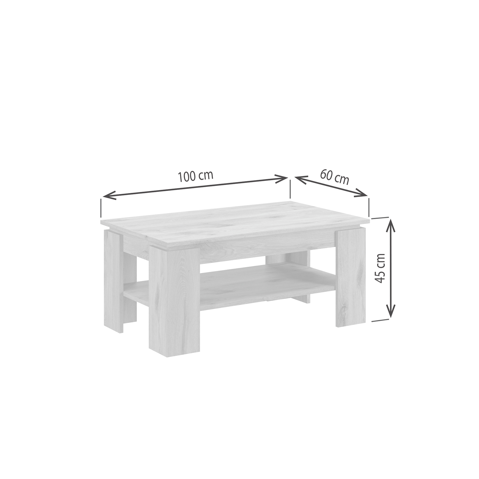 Couchtisch SCOUT - Rauchsilber - 100 cm
