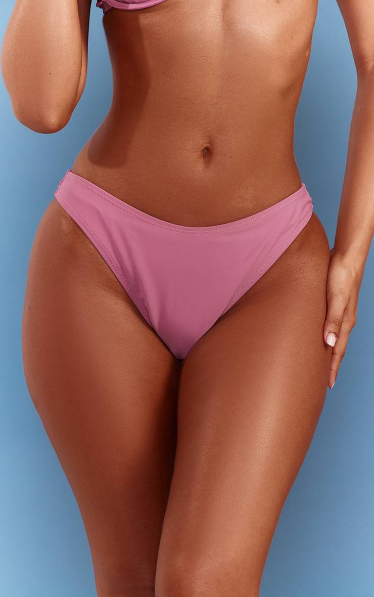 Mauve Bas De Bikini Tanga Basique
