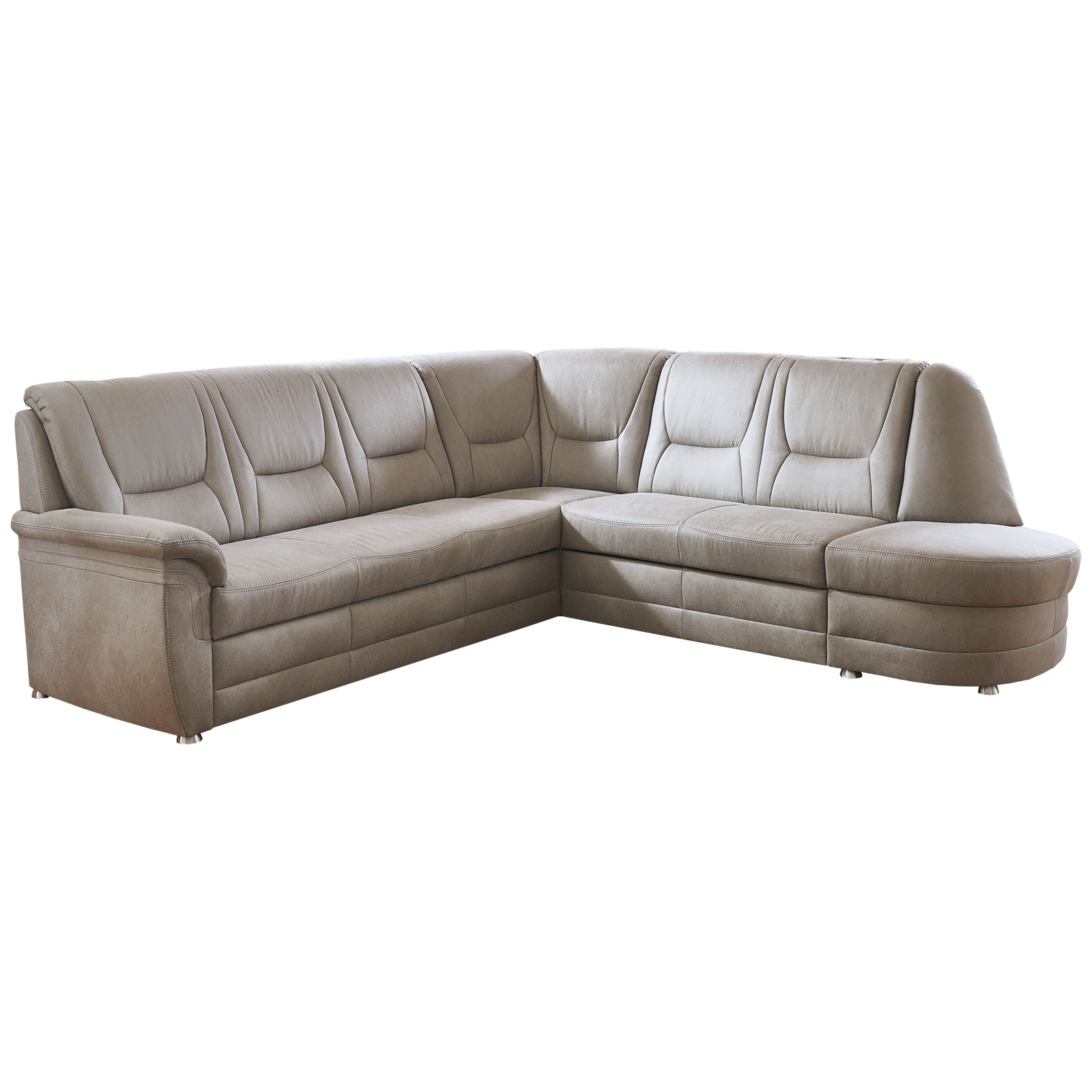 polsterpower Eckosofa - Saddle alu - Basismodell - Anstellhocker rechts