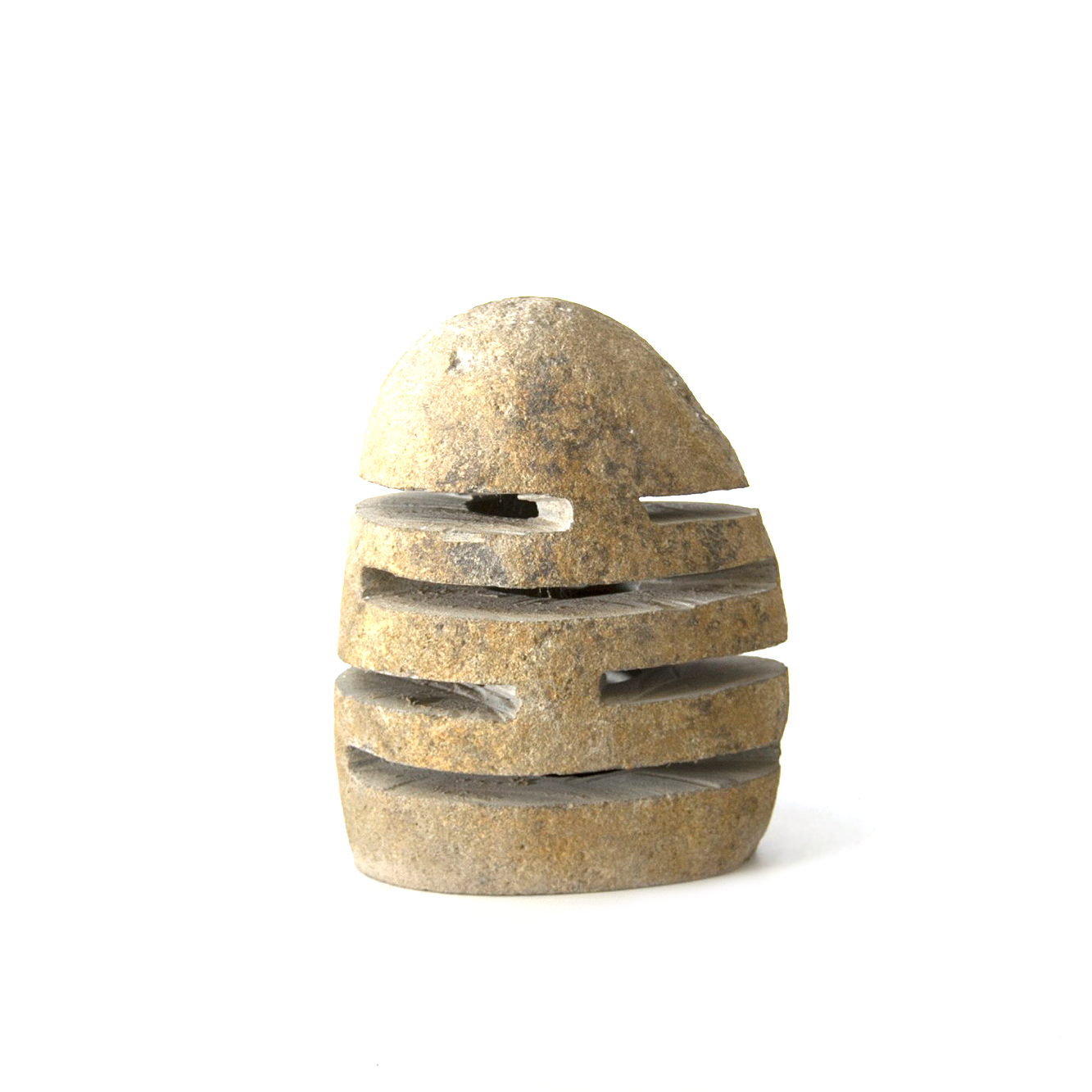 Naturstein-Leuchte mit Teelichthalter, H 20-25 cm von fischer's lagerhaus