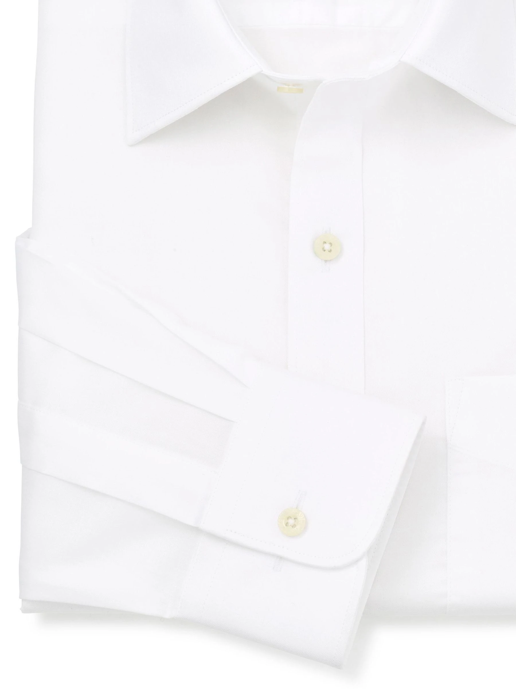 Wit - Savile Row Company zakelijk overhemd met standaard pasvorm, enkele manchet van katoenen keperstof