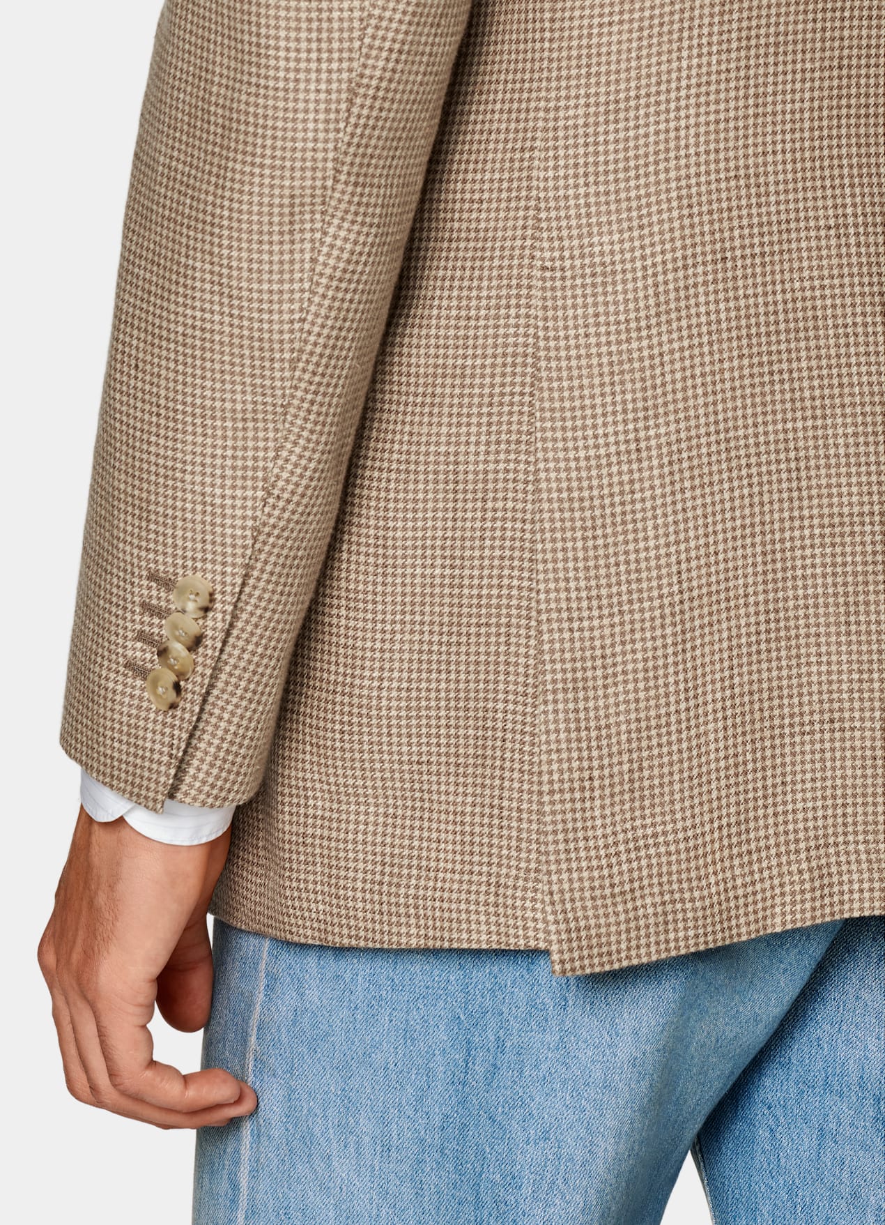 Blazer Roma coupe Relaxed marron moyen pied-de-poule