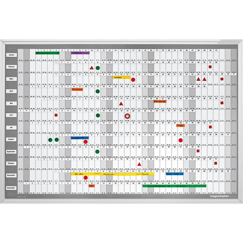 Magnetoplan Jahresplaner Manager, 92 x 62.5 cm, emailliert