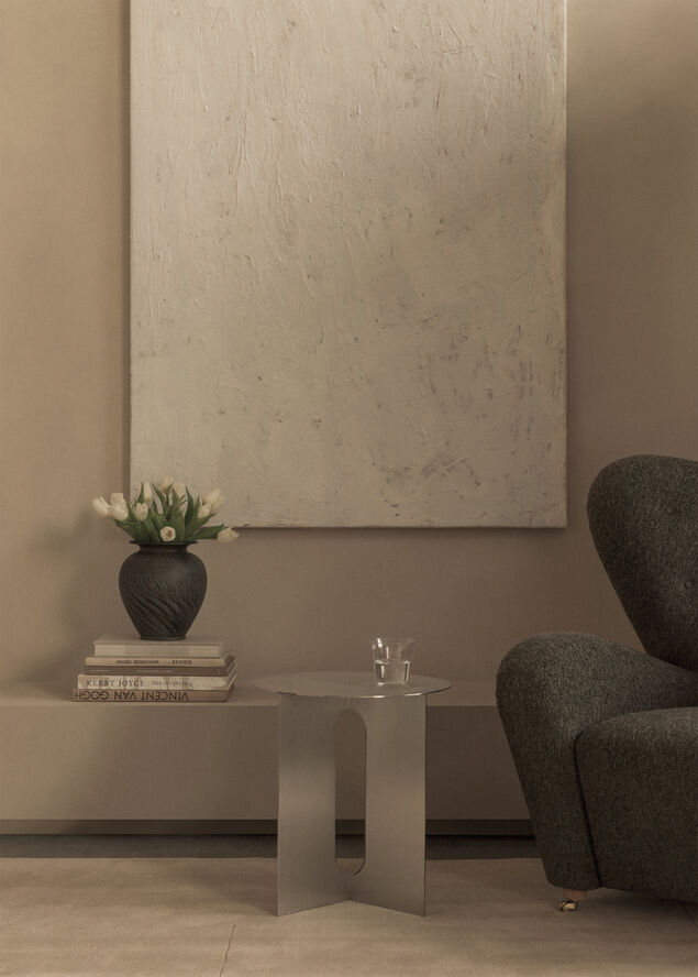 Audo Copenhagen Androgyne Side Table, Base, Brushed Steel
