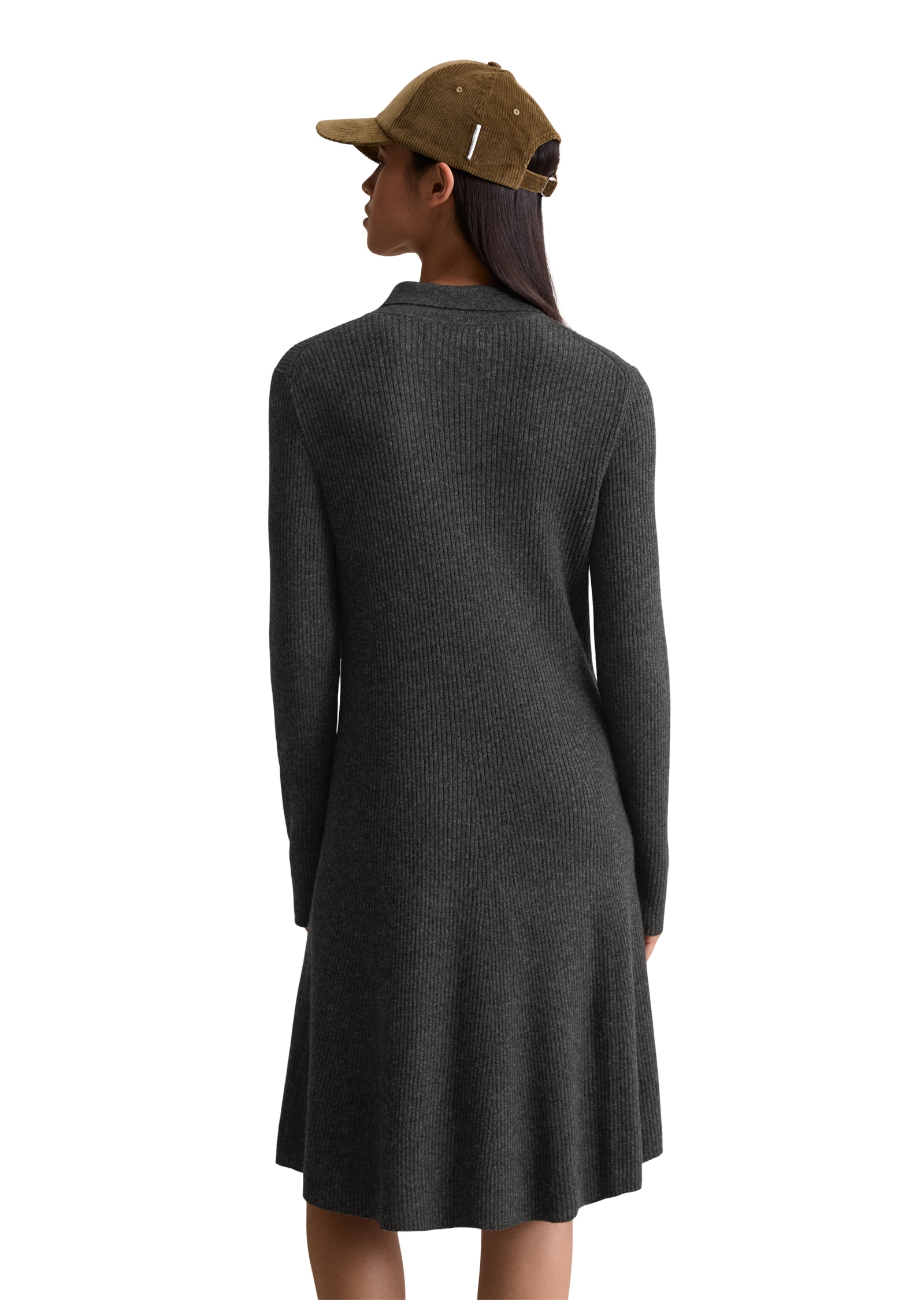 Marc O'Polo DENIM Polokleid Strickkleid aus softem Schurwolle-Mix, A-Shape