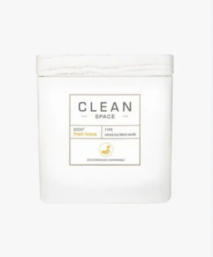 Clean, Space Fresh Linens, Scented Candle, 227 g