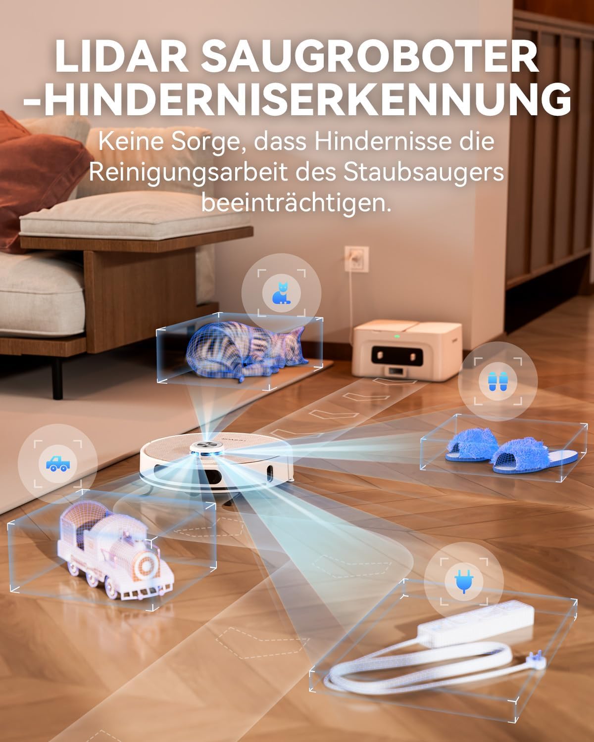 Tesvor S8Pro Saugroboter mit Wischfunktion -8000Pa Staubsauger Roboter 3in1 Roboterstaubsauger+LiDAR-Navigation+240 Min Laufzeit,APP/Alexa Steuerung,ideal für Haustierhaare,Teppiche,Hartböden.
