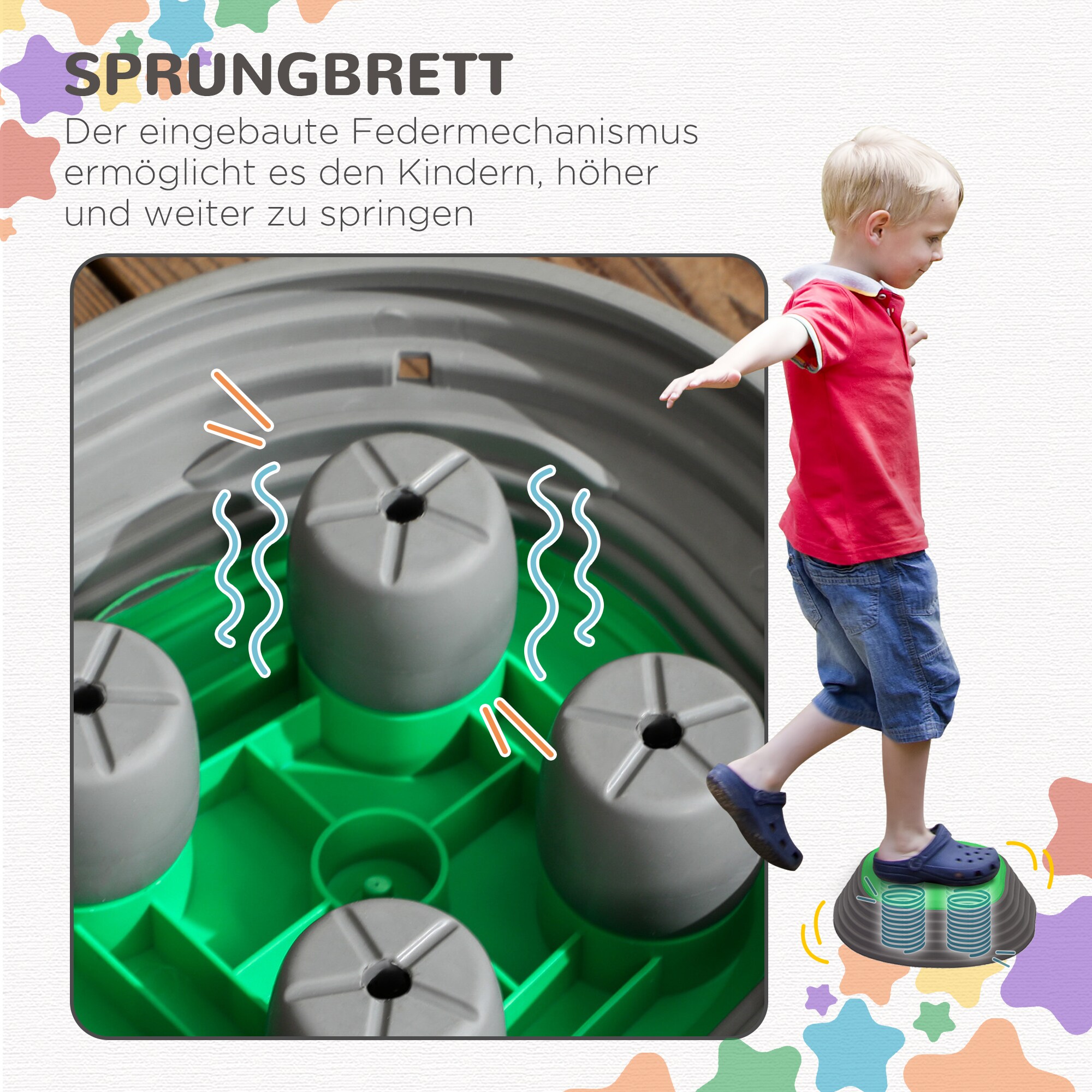 ZONEKIZ Flusssteine-Set aus robustem Material bunt 36,5L x 36,5B x 16H cm