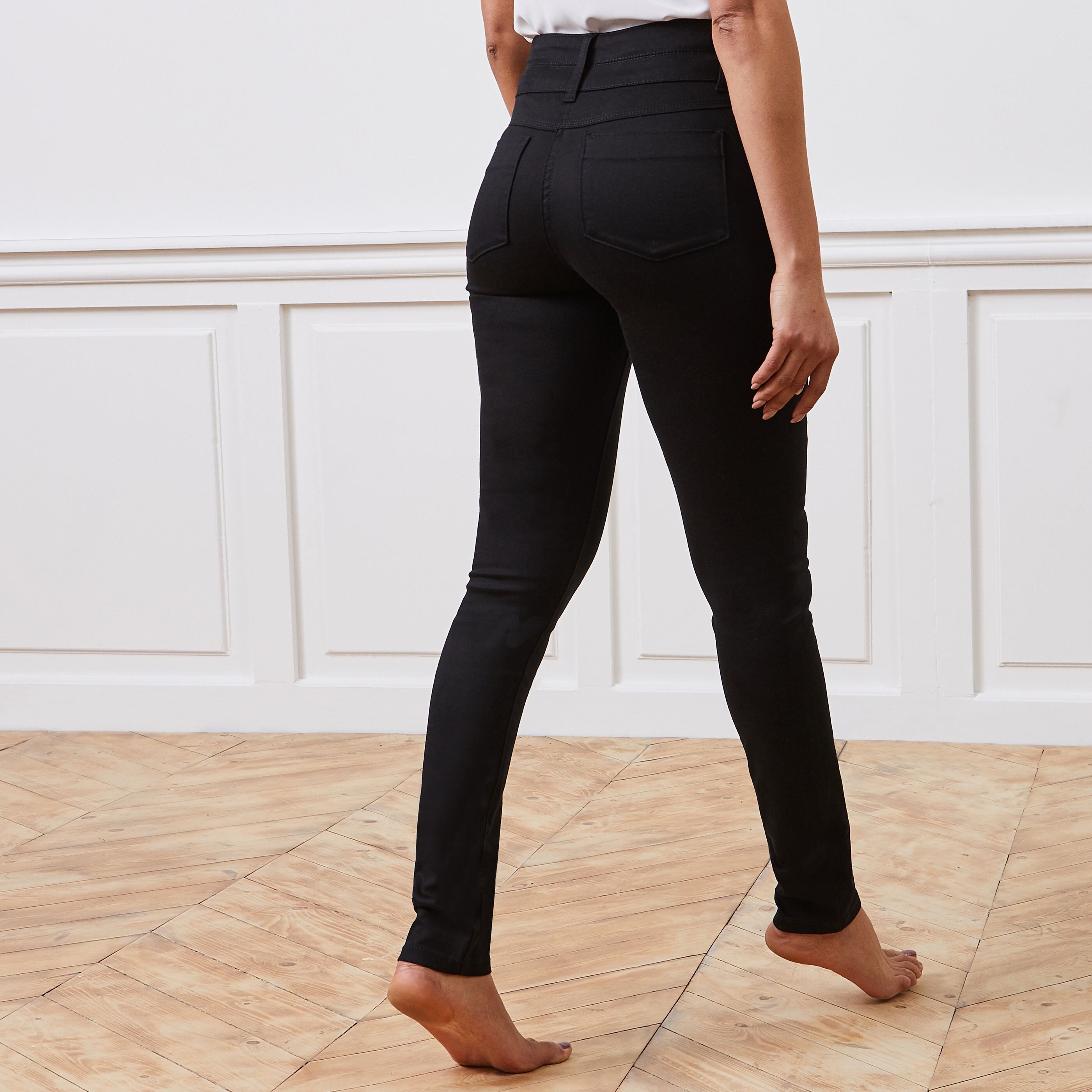 Jean slim taille haute MILAN femme - BLACK