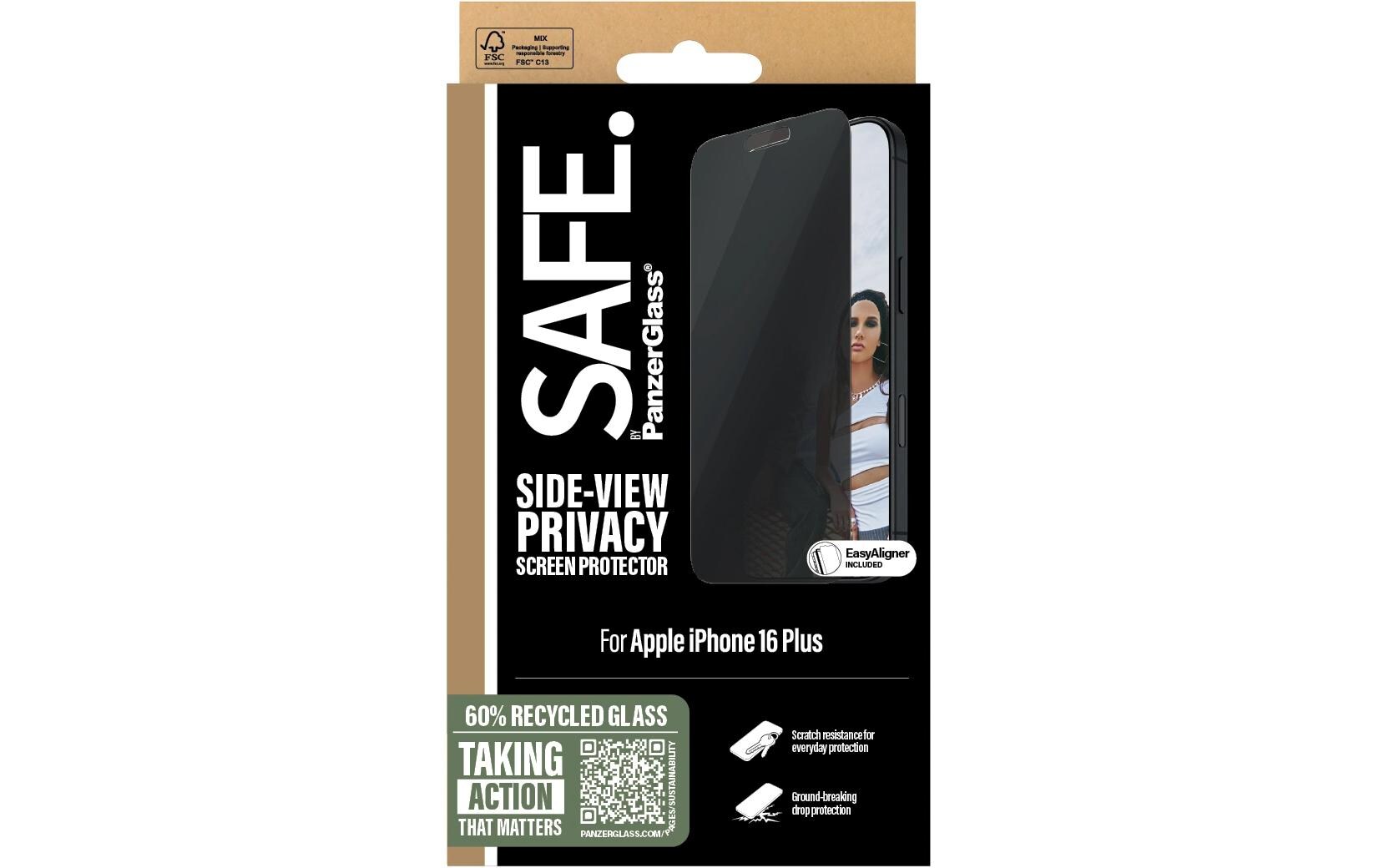 Displayschutz Ultra Wide Fit Privacy iPhone 16 PlusDisplay-Schutzfolie für das Apple iPhone 16 Plus