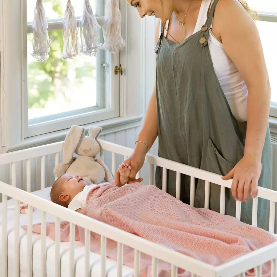 VINTER&BLOOM Kuscheldecke Soft Grid Baby Pink