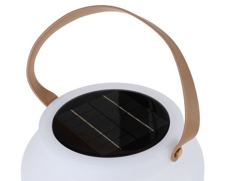 COCON Laterne LED Solar, Weiss Dekorative Beleuchtung für den Balkon, die Terrasse oder den Garten