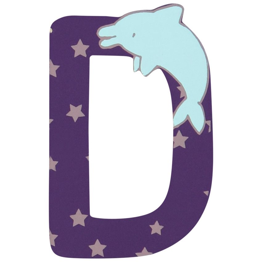 Lettre en bois D - Bleu
