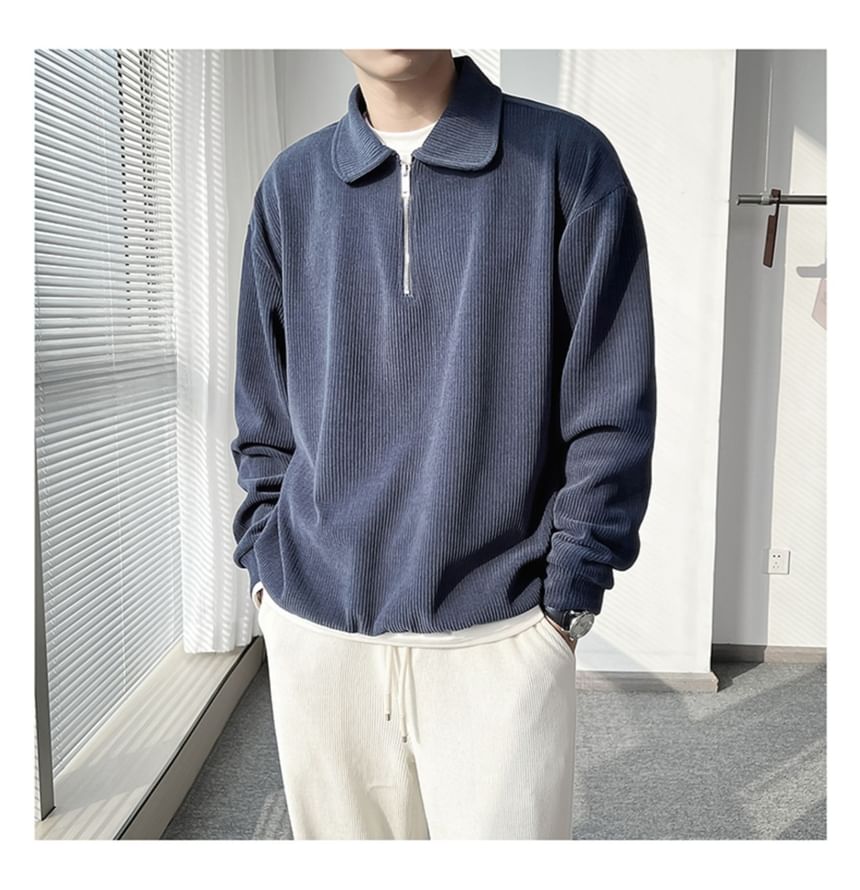 Craltuxe - Sweatshirt met kraag en halve rits