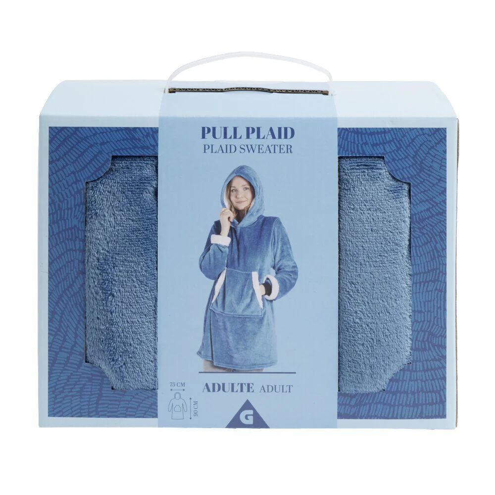 Pull plaid capuche adulte sherpa Taille unique - 4 coloris