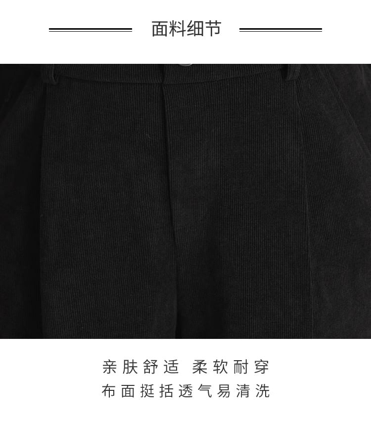 SIMPLE BLACK - Middelhoge effen rechte broek