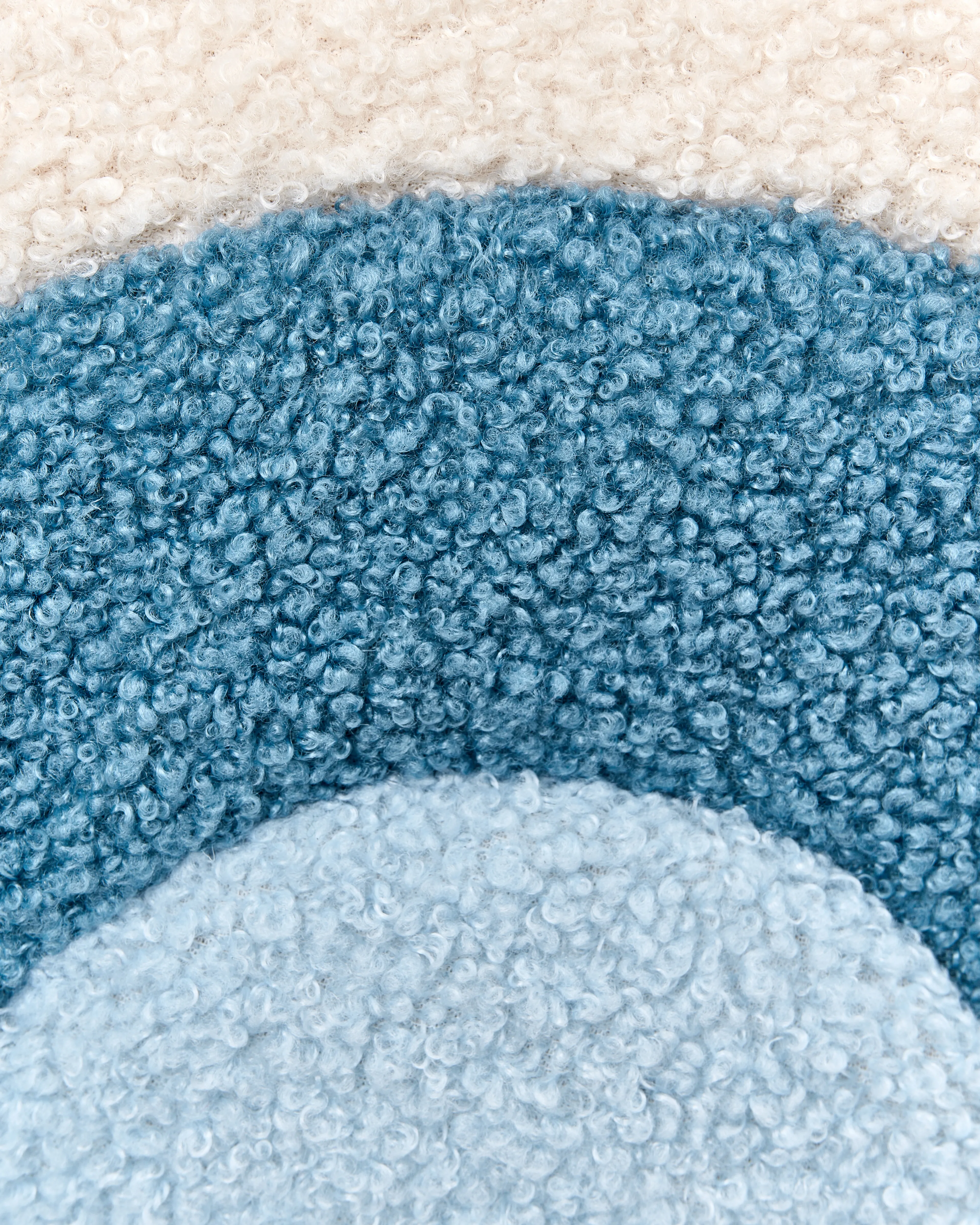 Kinderfauteuil Regenboog OMBO Bouclé Lichtblauw