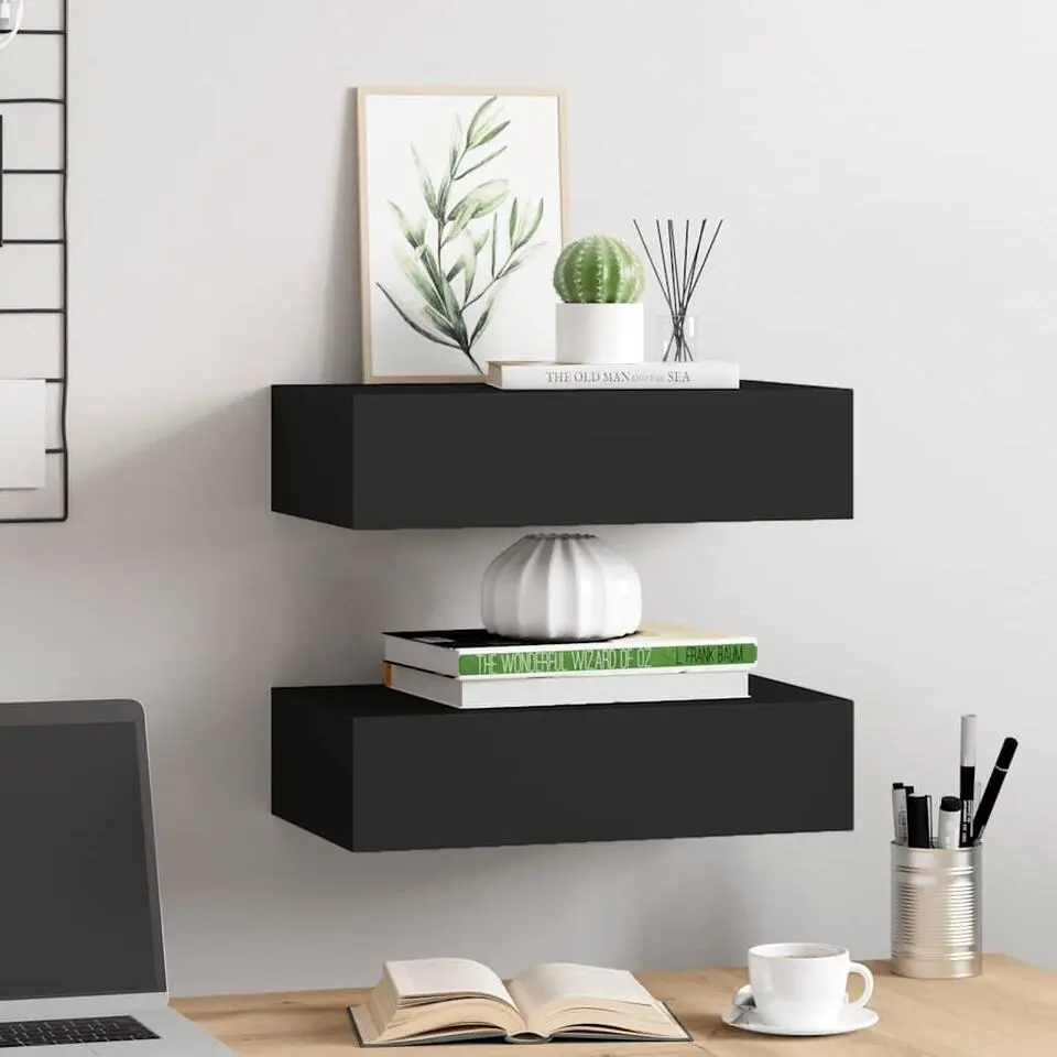 vidaXL - Ladeschap - Zwart - MDF